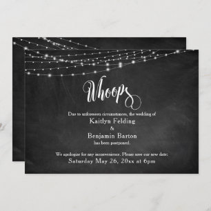 Invitación Cartón y luces postergaron el Boda "Whoops"