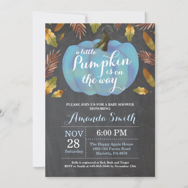 Invitación Cartucho de Baby Shower para calabaza de niño (Anverso)