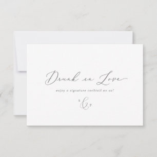Invitación Cartucho de bebida Delicada Plata 3.5x5"