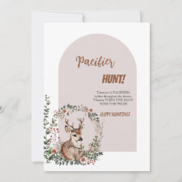 Invitación Cartucho de caza Baby Shower Hunt Deer Pacifier Wo