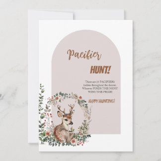 Invitación Cartucho de caza Baby Shower Hunt Deer Pacifier Wo