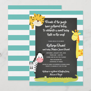 Invitación Cartucho para animales Jungle Boy Baby Shower