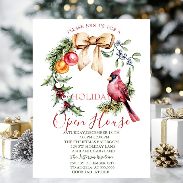 Invitación Casa Abierta de Bayas de Acebo Cardinal Rojo  (Subido por el creador)