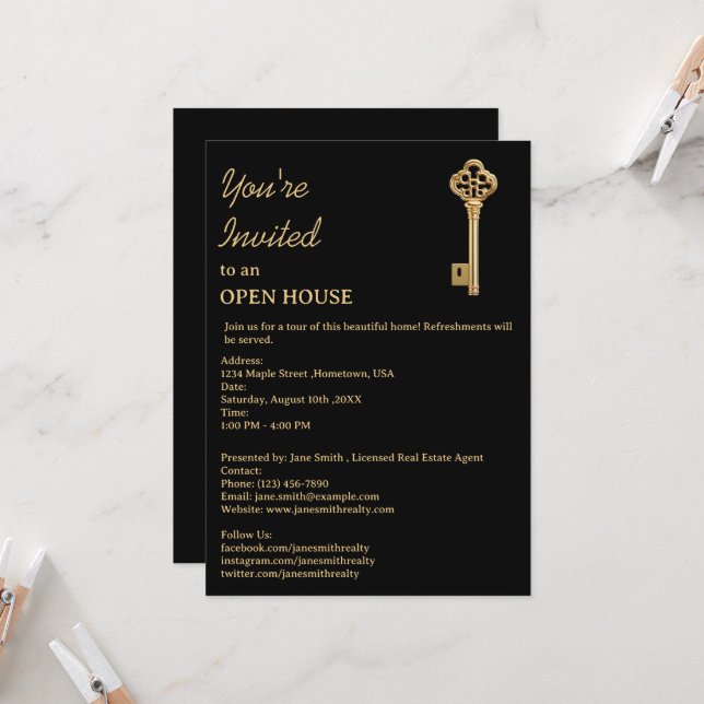 Invitación Casa Abierta de Bienes Raíces (Anverso/Reverso In Situ)