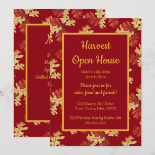 Invitación Casa abierta de cosecha de follaje de otoño