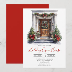 Invitación Casa Abierta de Fiesta con Puerta Principal al Agu