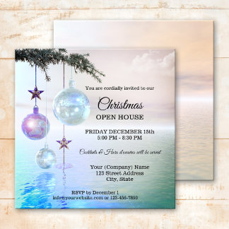 Invitación Casa abierta de Fiesta de Navidades encantados mág
