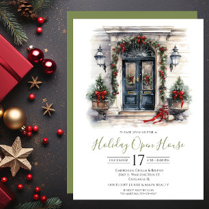 Invitación Casa Abierta de Fiesta de Puerta Principal con Acu