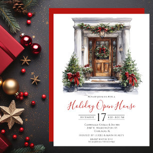 Invitación Casa Abierta de Fiesta de Puerta Principal con Acu