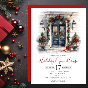 Invitación Casa Abierta de Fiesta de Puerta Principal con Acu