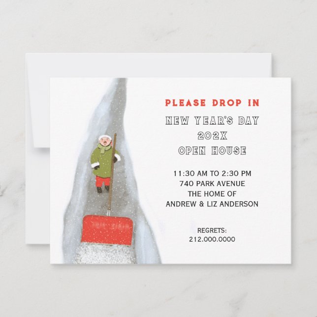 Invitación Casa abierta de Fiestas de Año Nuevo (Anverso)