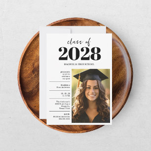 Invitación Casa abierta de fotos de gorra y borla negra de gr