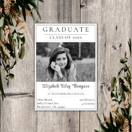 Invitación Casa Abierta de Graduación de Foto minimalista | B
