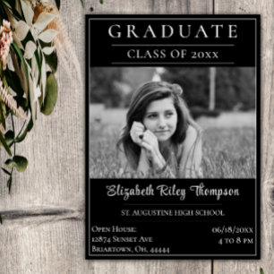 Invitación Casa Abierta de Graduación de Foto Minimalista   N
