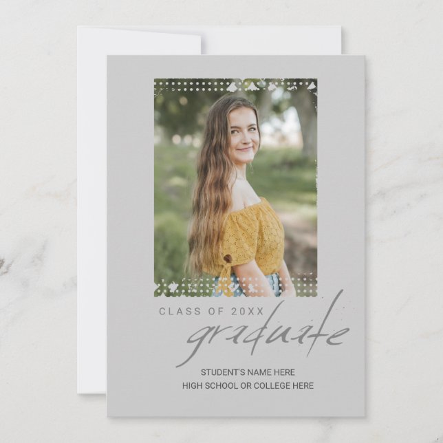 Invitación Casa abierta de graduados con foto (Anverso)