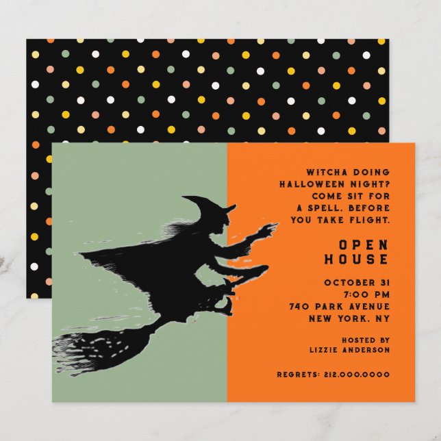 Invitación Casa Abierta de Halloween (Anverso / Reverso)