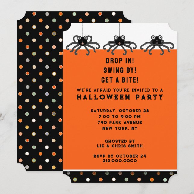 Invitación Casa Abierta de Halloween (Anverso / Reverso)