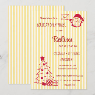 Invitación Casa Abierta de Holiday con estilo Flavescente y d