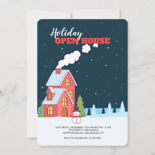 Invitación Casa abierta de la noche clara del invierno