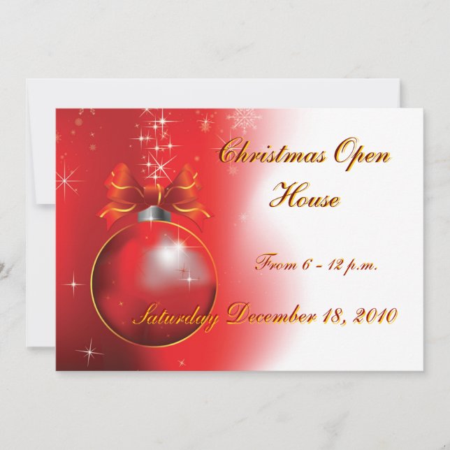Invitación Casa Abierta de Navidad, de 6 a 12 p.m., F... (Anverso)