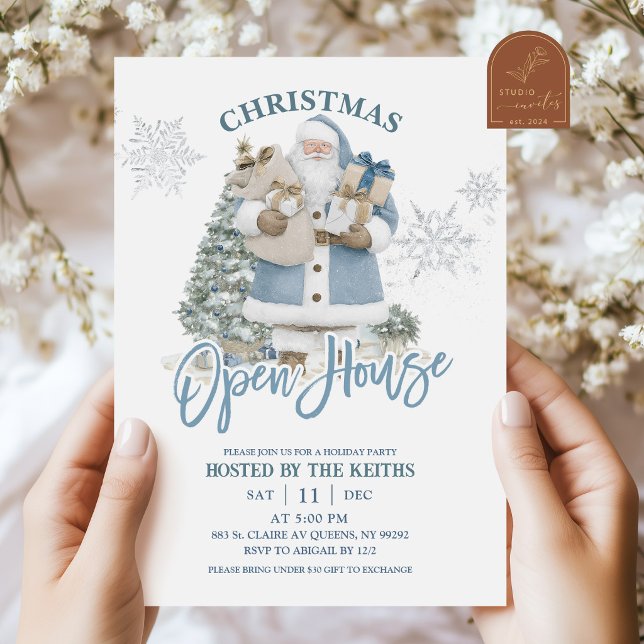 Invitación Casa Abierta de Navidad de Invierno Azul (Subido por el creador)