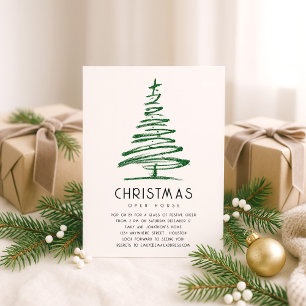 Invitación Casa abierta de Navidades arbóreos de Purpurina ve