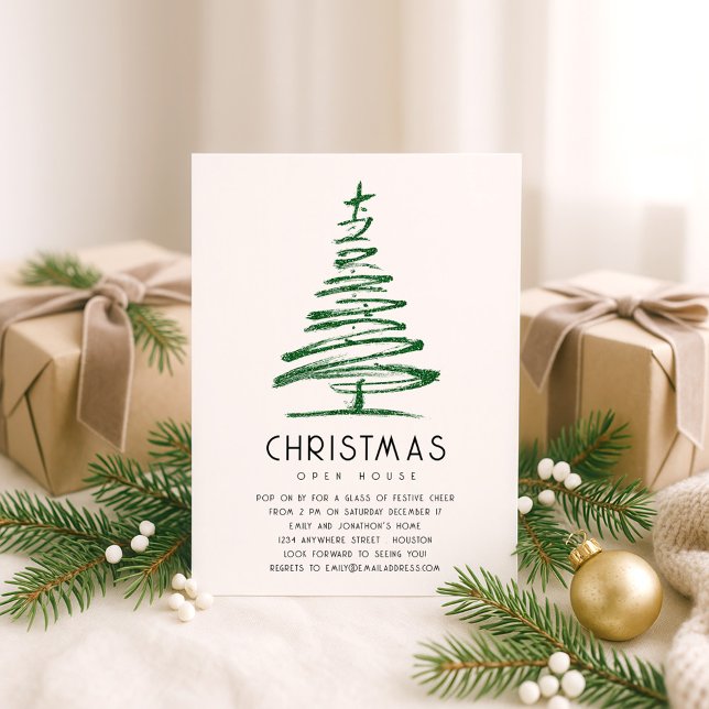 Invitación Casa abierta de Navidades arbóreos de Purpurina ve (Subido por el creador)
