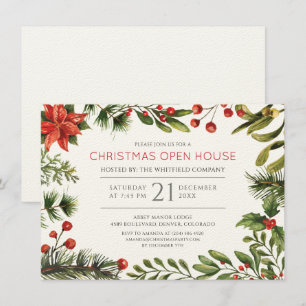 Invitación Casa abierta de negocios en Navidad
