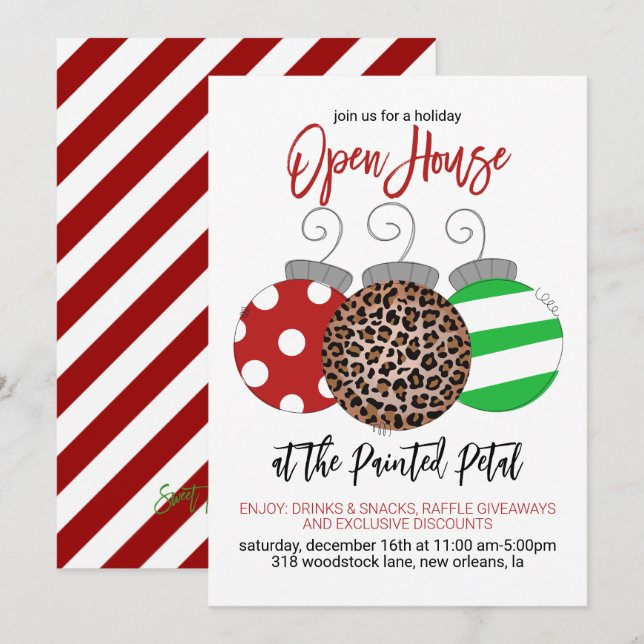 Invitación Casa abierta de vacaciones (Anverso / Reverso)