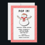 Invitación Casa abierta de vacaciones<br><div class="desc">La creativa casa abierta de vacaciones invita a los Navidades divertidos,  snowman estrangulando palomitas de maíz y arándanos de diseño para amigos,  vecinos y familia.</div>