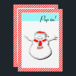 Invitación Casa abierta de vacaciones<br><div class="desc">Casual Vacation open house o invitaciones de fiestas de Navidades,  con un lindo muñeco de nieve.</div>