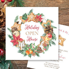 Invitación Casa abierta de vacaciones Navidades de Gingerbrea
