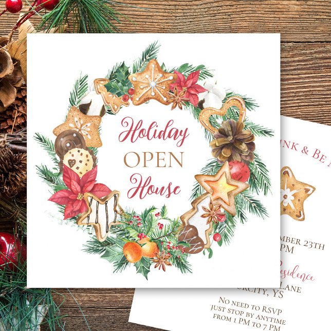Invitación Casa abierta de vacaciones Navidades de Gingerbrea (Subido por el creador)