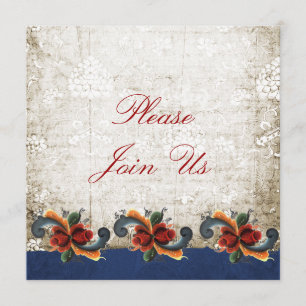 Invitación Casa Abierta de Vacaciones Rosemaling Escandinavo