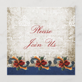 Invitación Casa Abierta de Vacaciones Rosemaling Escandinavo