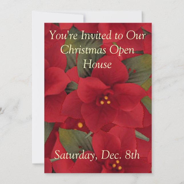 Invitación Casa abierta del Poinsettia (Anverso)