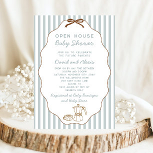 Invitación Casa Abierta Dibujada a Mano Bonjour Bebe Cumpleañ