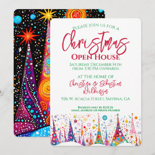Invitación Casa abierta en árbol de Navidad