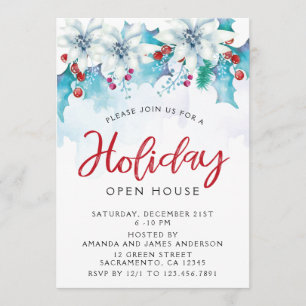 Invitación Casa abierta festiva Watercolor