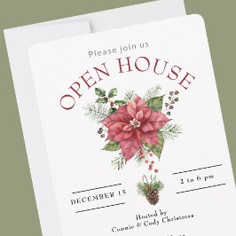 INVITACIÓN CASA ABIERTA FLORE DE NOCHEBUENA ROJA