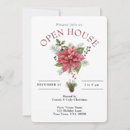 INVITACIÓN CASA ABIERTA FLORES DE NOCHEBUENA ROJAS