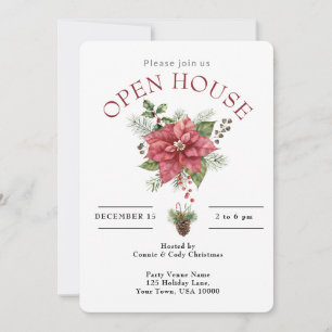 INVITACIÓN CASA ABIERTA FLORES DE NOCHEBUENA ROJAS