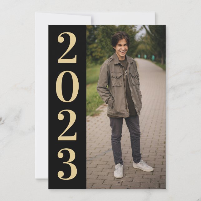 Invitación Casa Abierta Grad 2022 de oro negro grande (Anverso)