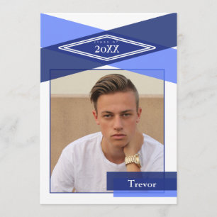 Invitación Casa abierta moderna de tipo geométrico azul