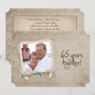 Invitación Casa abierta por aniversario de bodas número 65