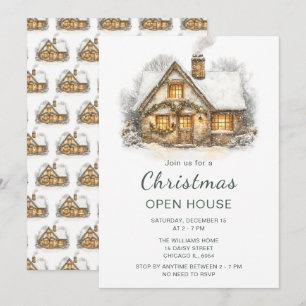 Invitación Casa Abierto de Vacaciones para navidades