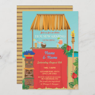Invitación Casa Aloha calentando Tiki nueva casa invitado Lua