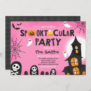 Invitación Casa Cuta Halloween embrujada Spooktacular
