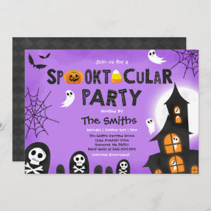 Invitación Casa Cuta Halloween embrujada Spooktacular