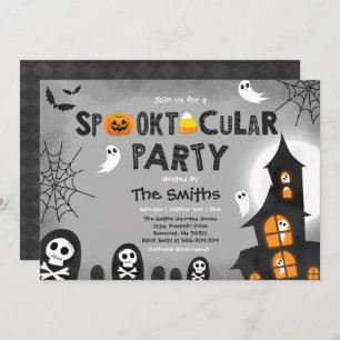 Invitación Casa Cuta Halloween embrujada Spooktacular